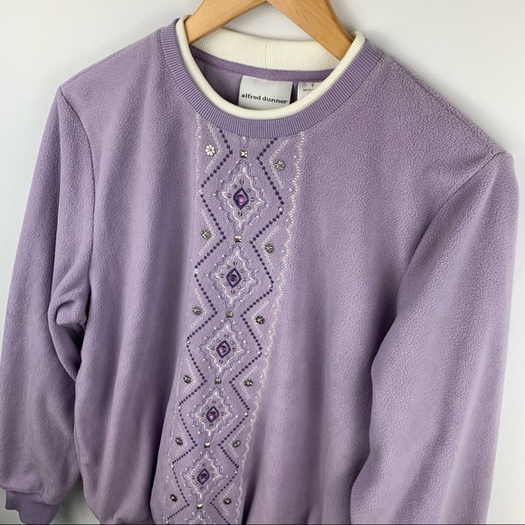 Alfred Dunner Purple Embellished Grandma Sweater - Picture 2 of 10